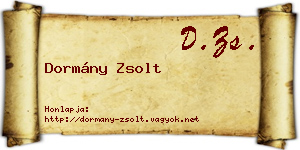 Dormány Zsolt névjegykártya