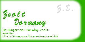 zsolt dormany business card